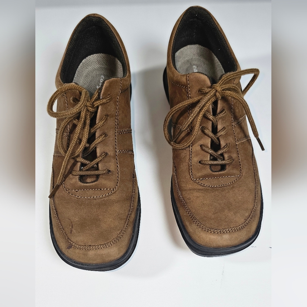 True Spirit by Easy Spirit Flat Shoes Womens 7 Brown Round Toe Lace Up Leather